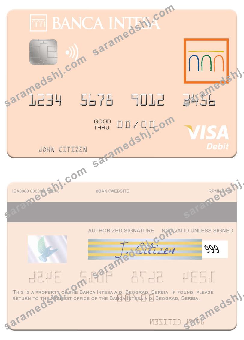 Serbia The Banca Intesa a.d. Beograd visa debit card